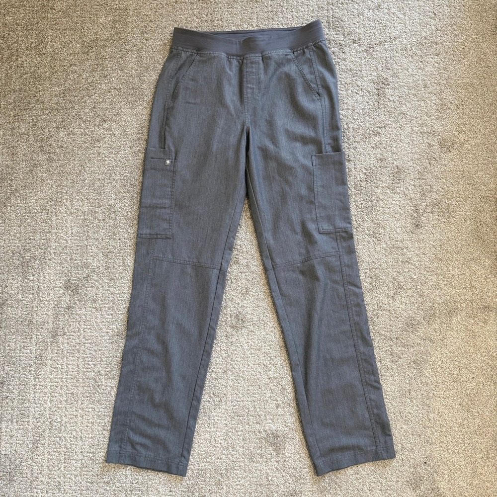 FIGS Technical Womens Small Charcoal Gray Cargo Scrub Pants Straight Leg Medical